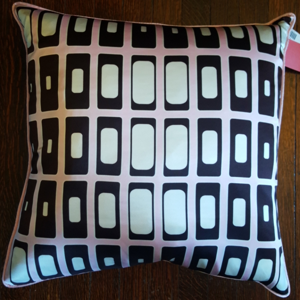 Plush Living Kaleidoscope Nook Pillow NWT pink and brown graphic